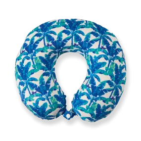 Midnight Jungle Memory Foam Travel Neck Pillow - Blue