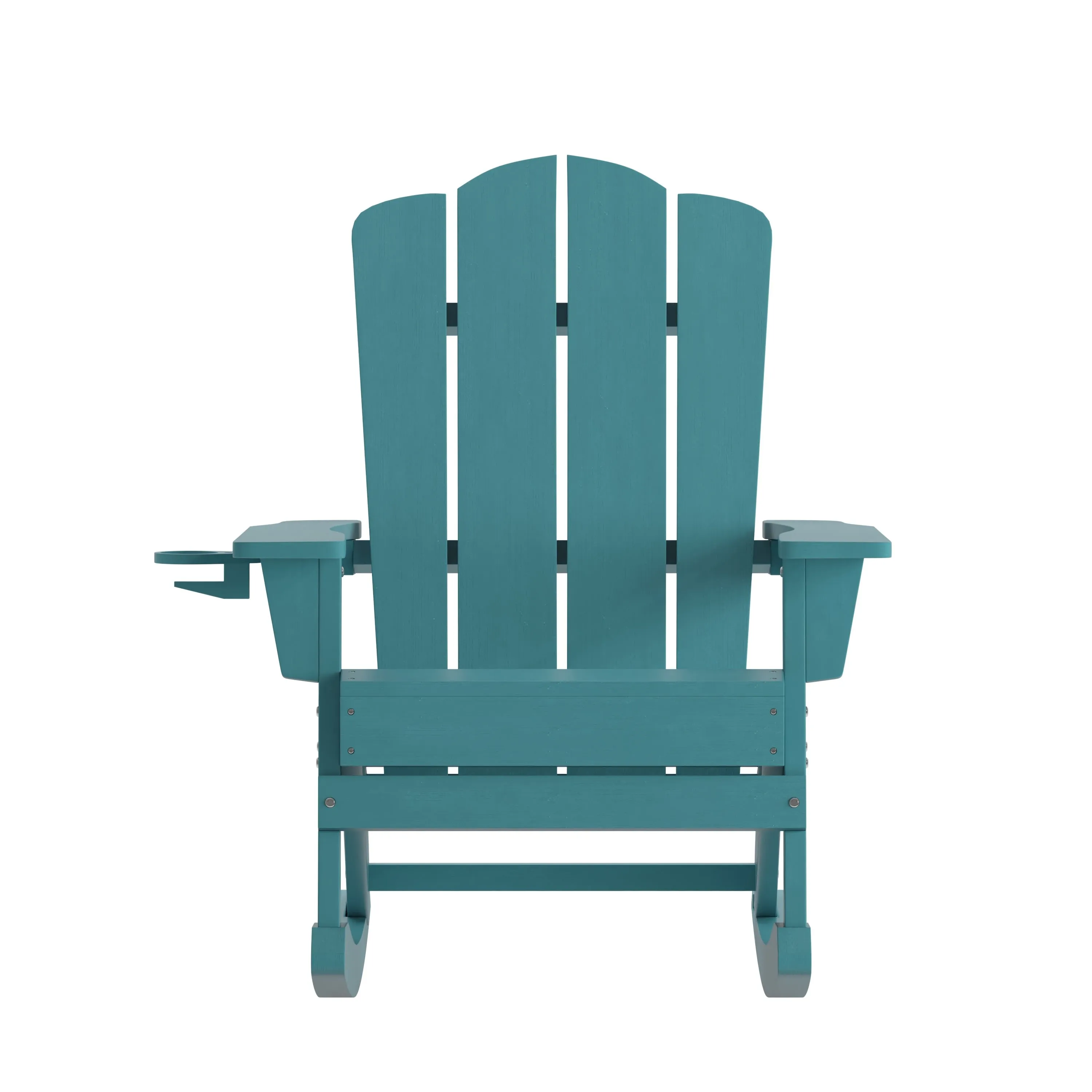 Newport HDPE Adirondack Chair with Cup Holder and Pull Out Ottoman, All-Weather HDPE Indoor/Outdoor Chair