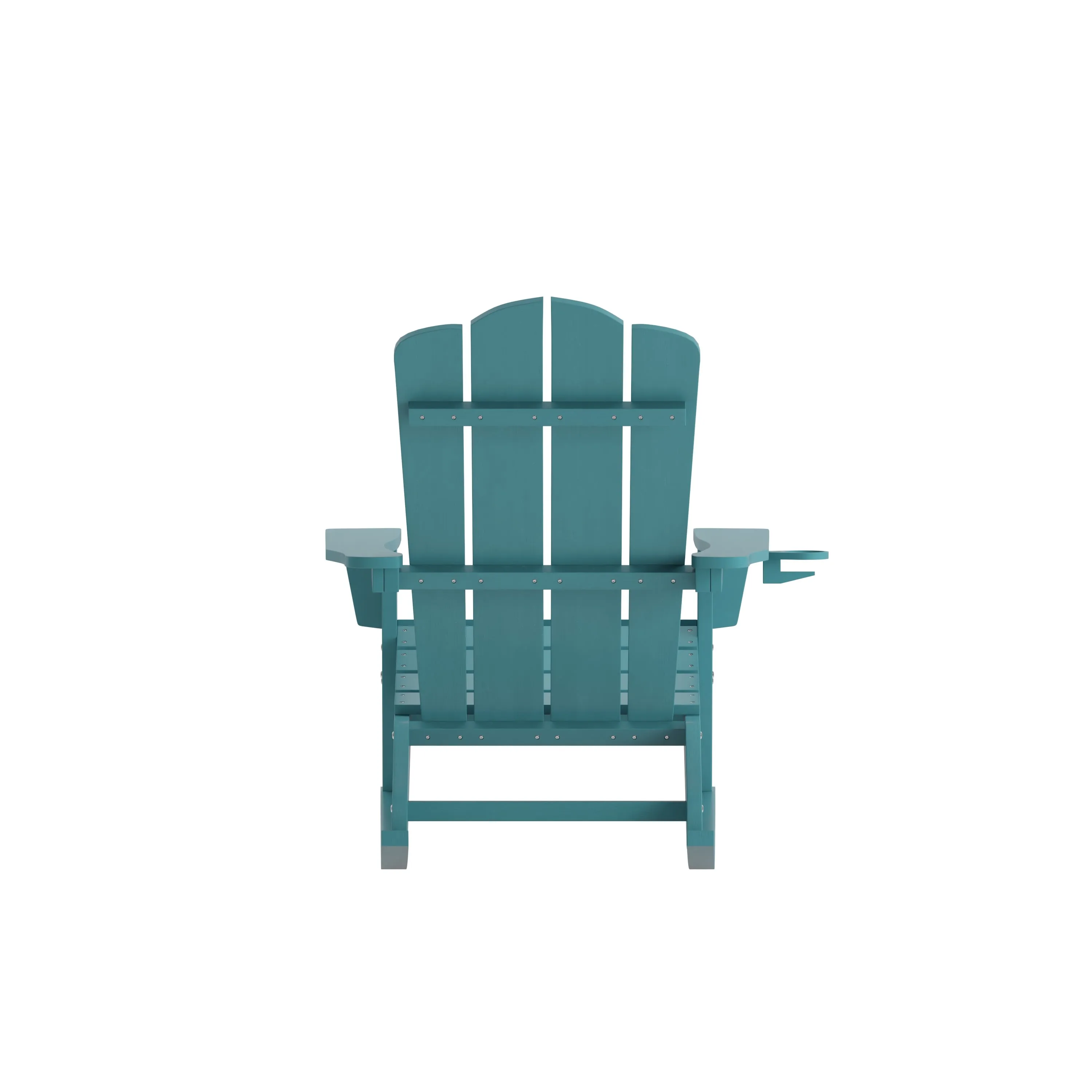 Newport HDPE Adirondack Chair with Cup Holder and Pull Out Ottoman, All-Weather HDPE Indoor/Outdoor Chair