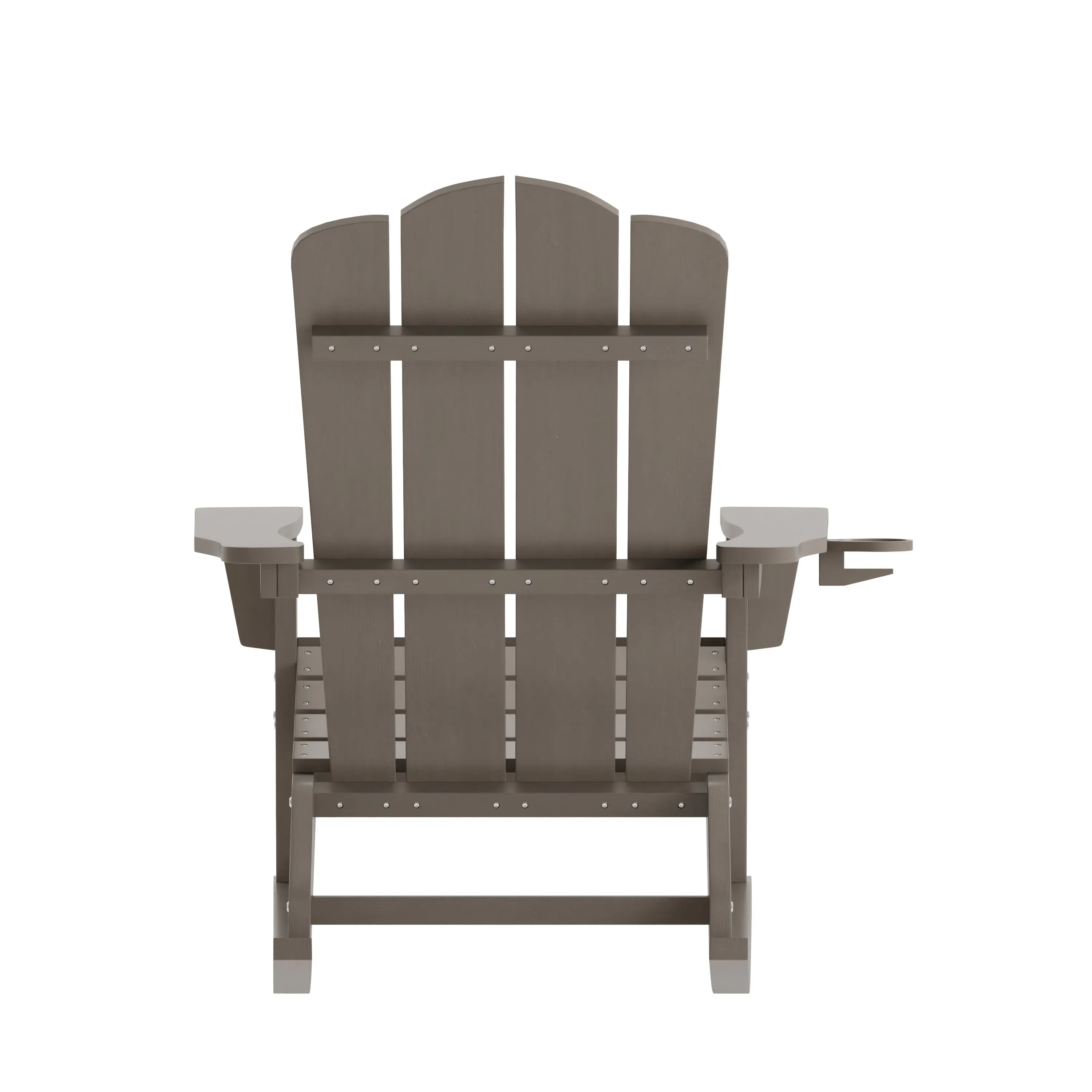 Newport HDPE Adirondack Chair with Cup Holder and Pull Out Ottoman, All-Weather HDPE Indoor/Outdoor Chair