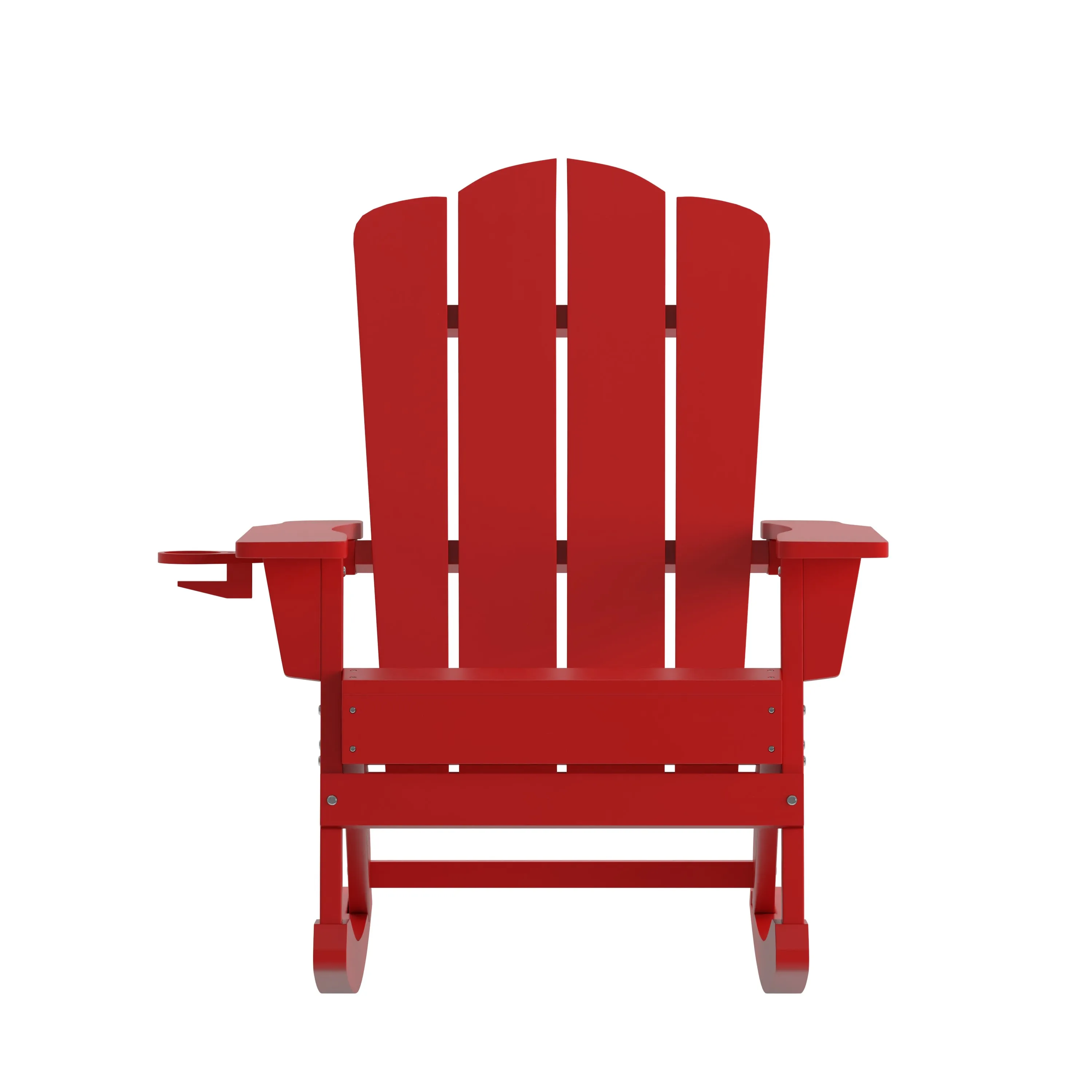 Newport HDPE Adirondack Chair with Cup Holder and Pull Out Ottoman, All-Weather HDPE Indoor/Outdoor Chair