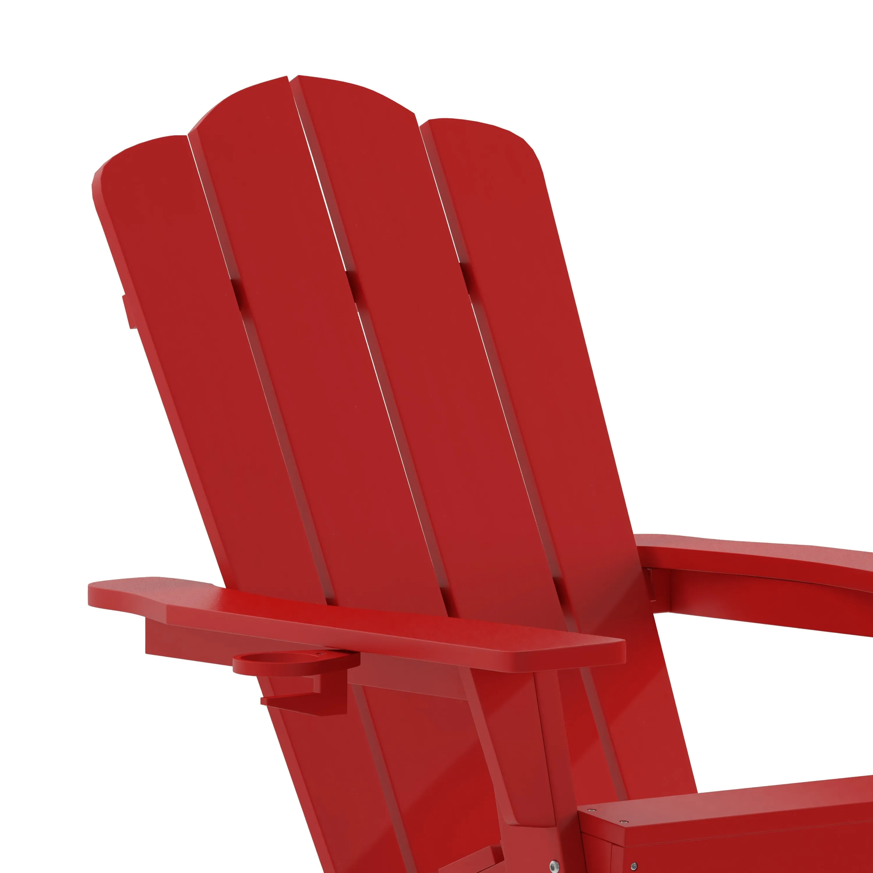 Newport HDPE Adirondack Chair with Cup Holder and Pull Out Ottoman, All-Weather HDPE Indoor/Outdoor Chair