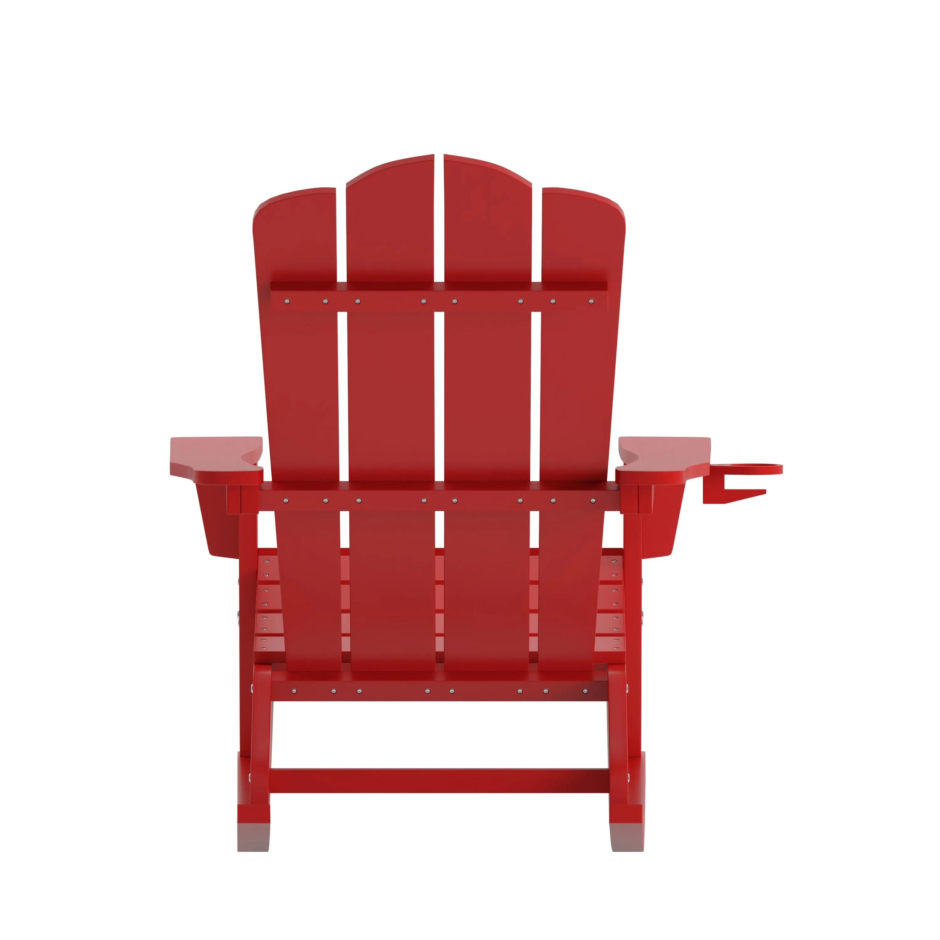 Newport HDPE Adirondack Chair with Cup Holder and Pull Out Ottoman, All-Weather HDPE Indoor/Outdoor Chair