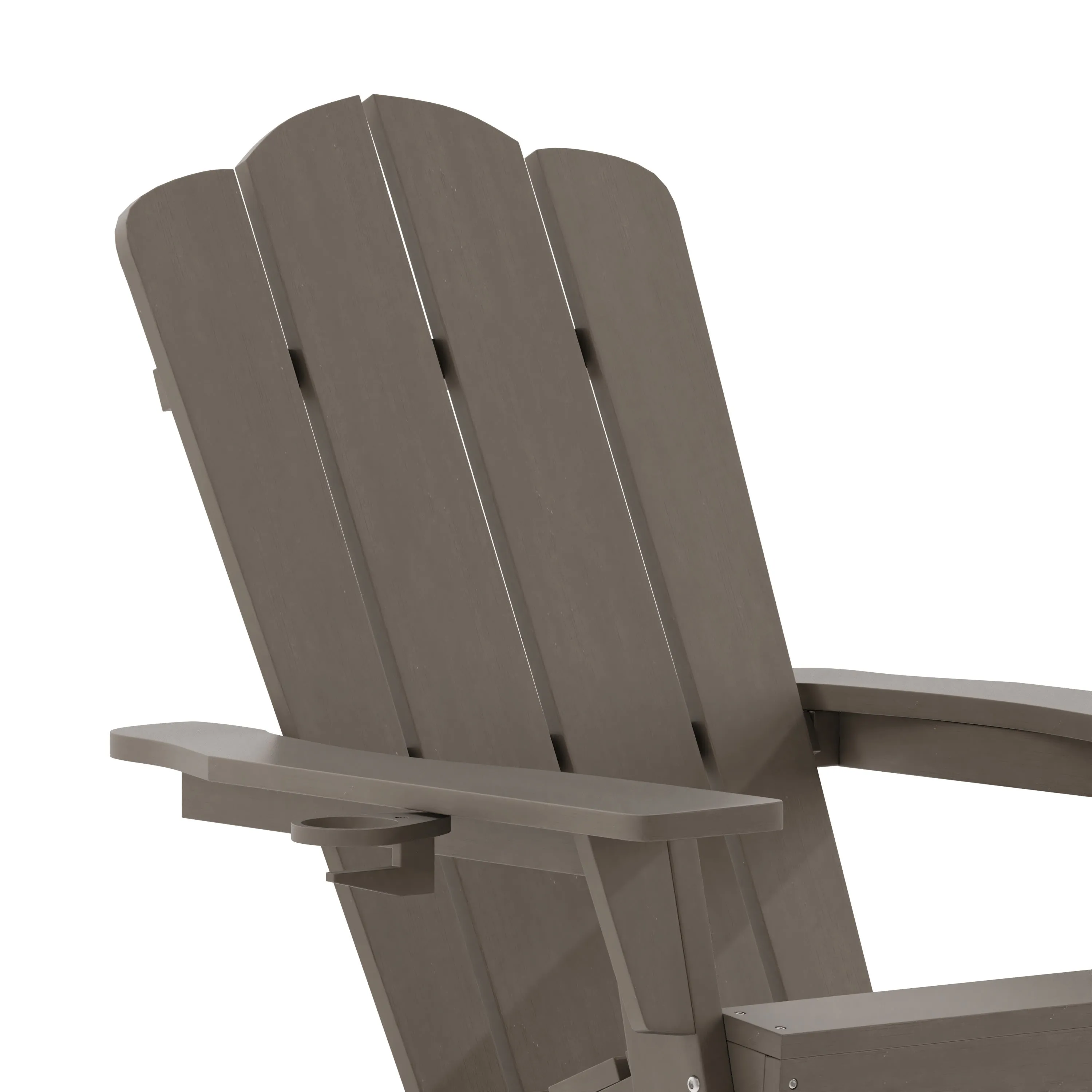 Newport HDPE Adirondack Chair with Cup Holder and Pull Out Ottoman, All-Weather HDPE Indoor/Outdoor Chair