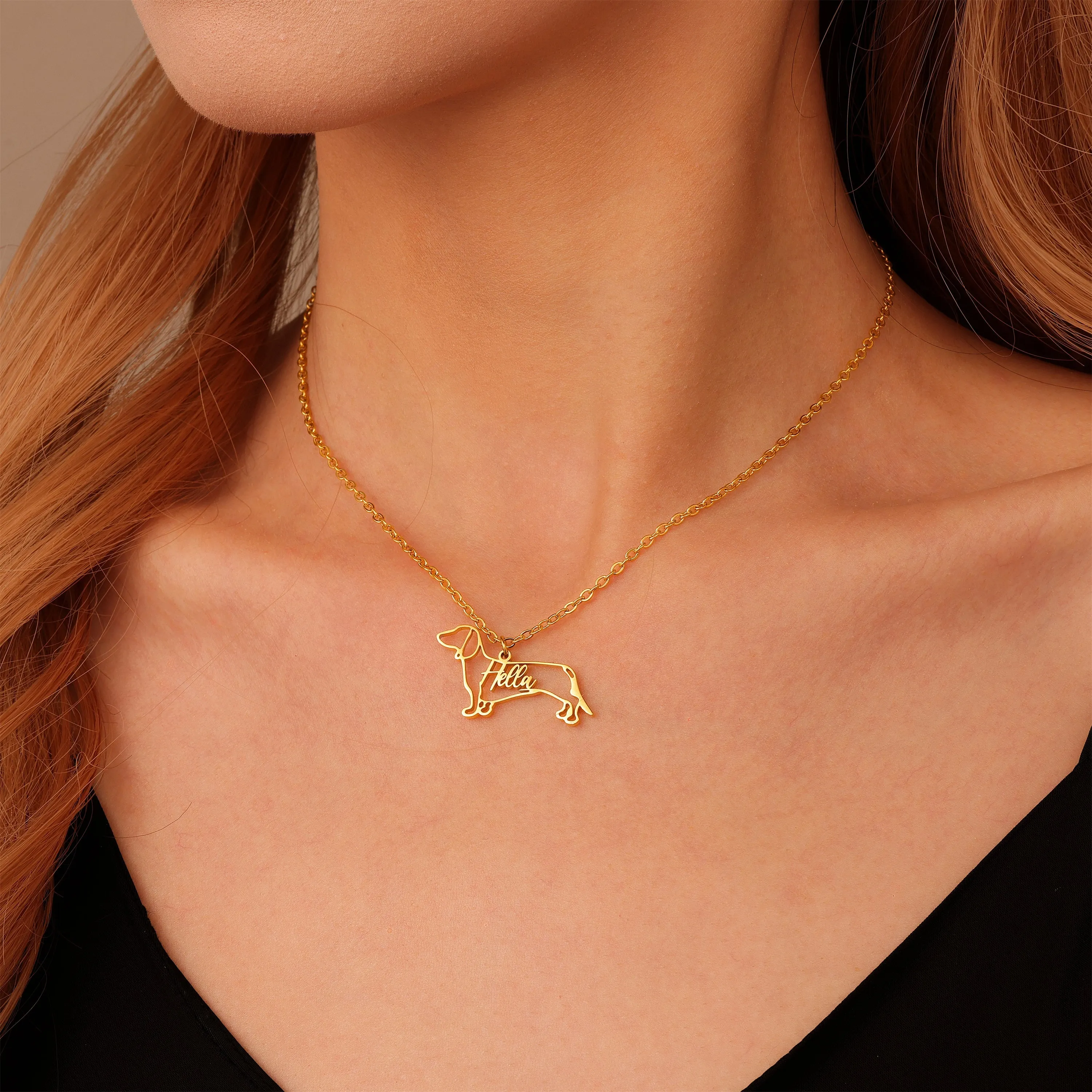 Personalized Animal Silhouette Necklace with Name