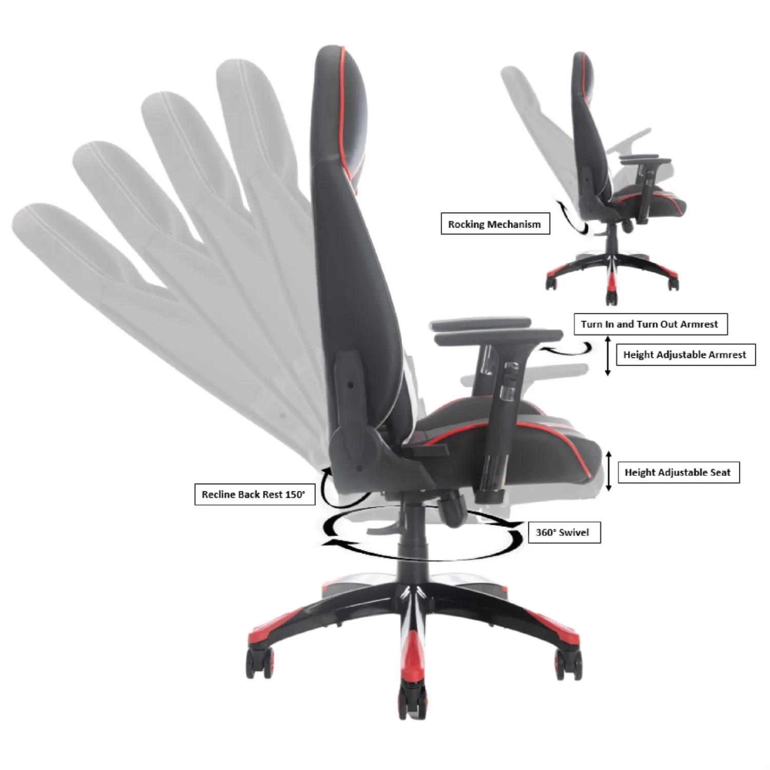 PRO-X SERIES/ 7903 GAMING CHAIR (BLACK & RED)