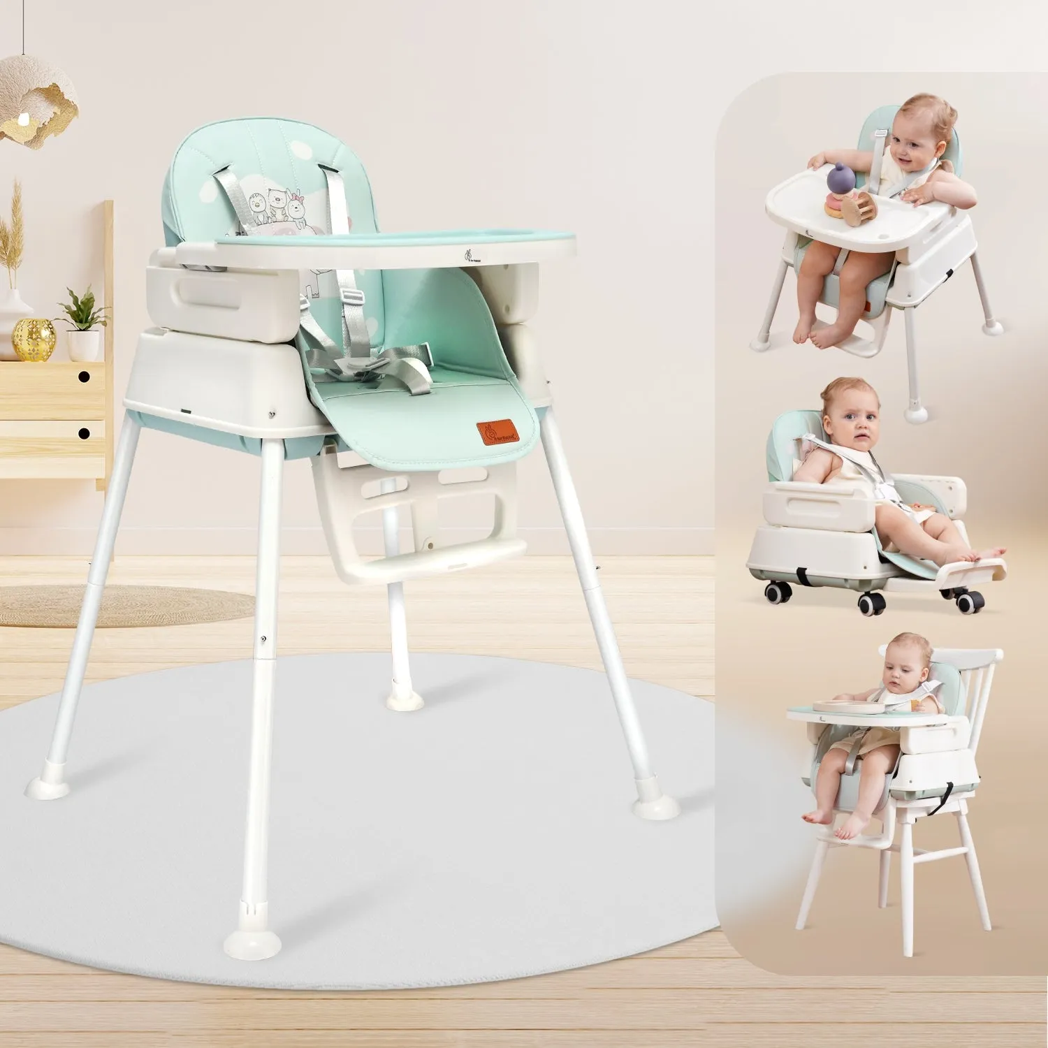 R for Rabbit Truffle High Chair- Sea Green