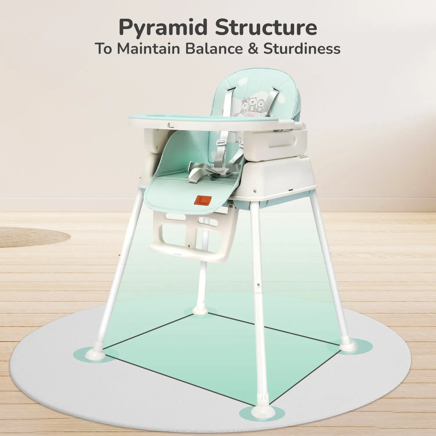 R for Rabbit Truffle High Chair- Sea Green