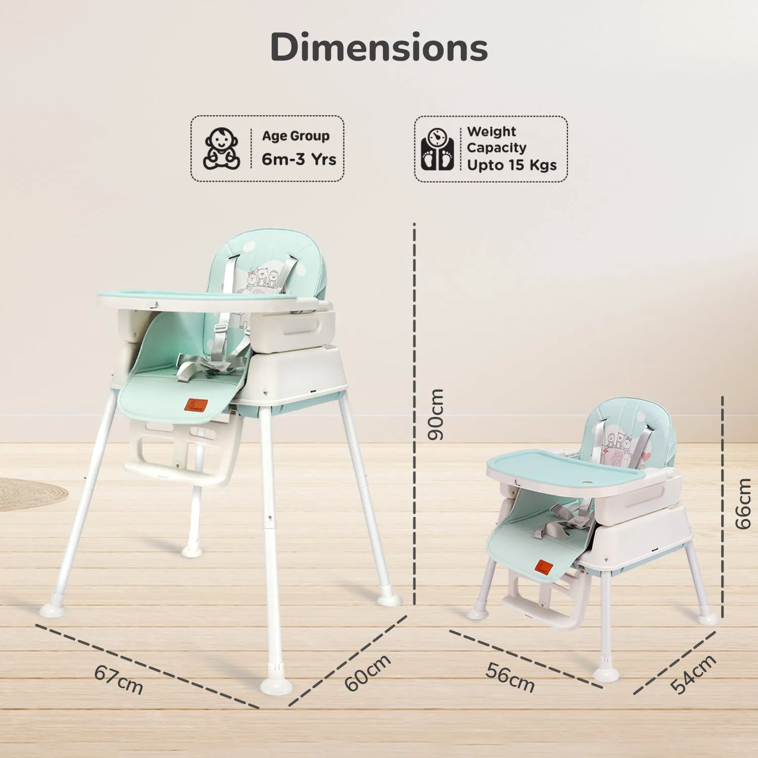 R for Rabbit Truffle High Chair- Sea Green