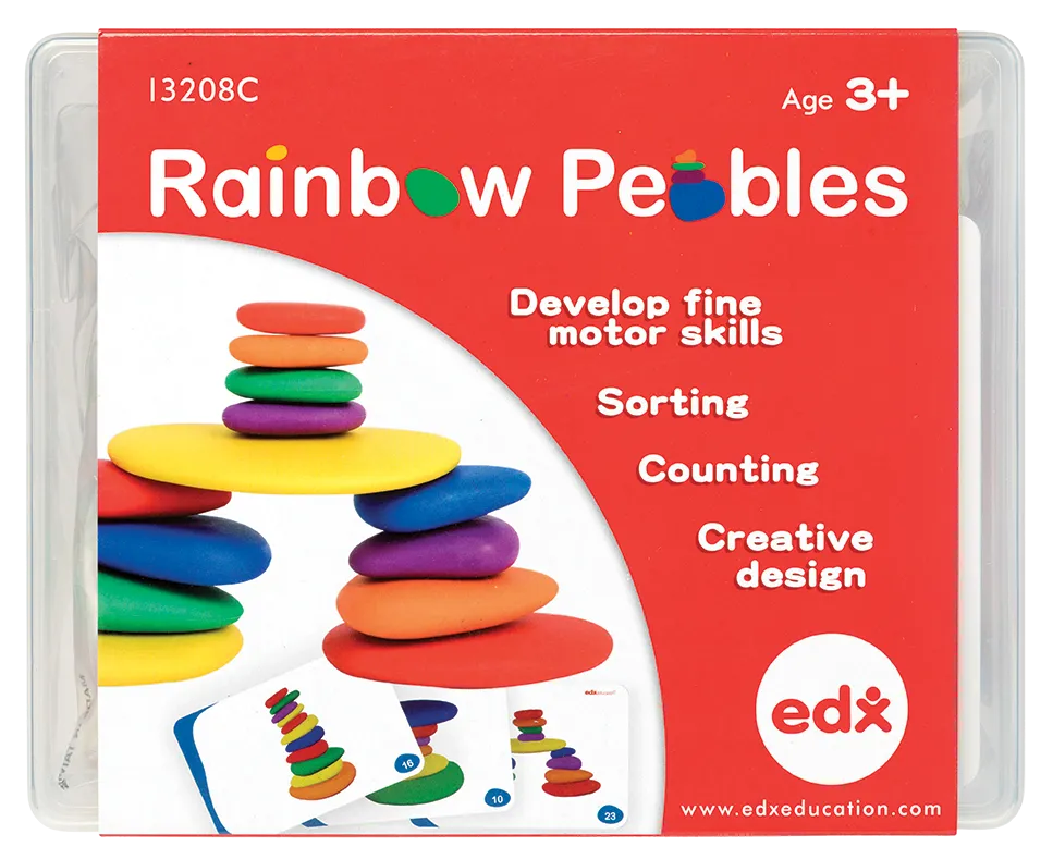 Rainbow Pebbles - Set of 36 in Plastic Container