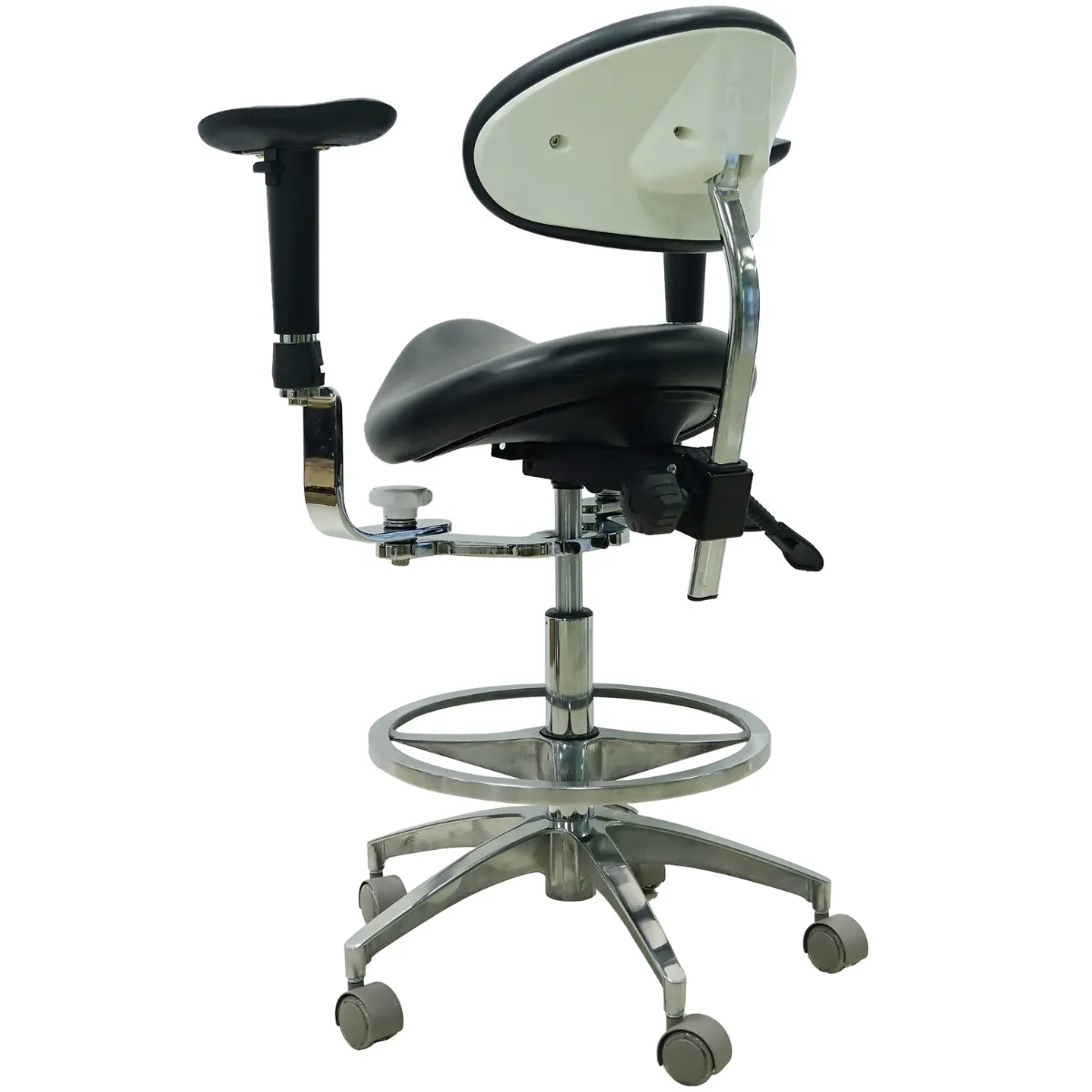 Saddle Chair with Swing-out Armrests/Elbow Supports