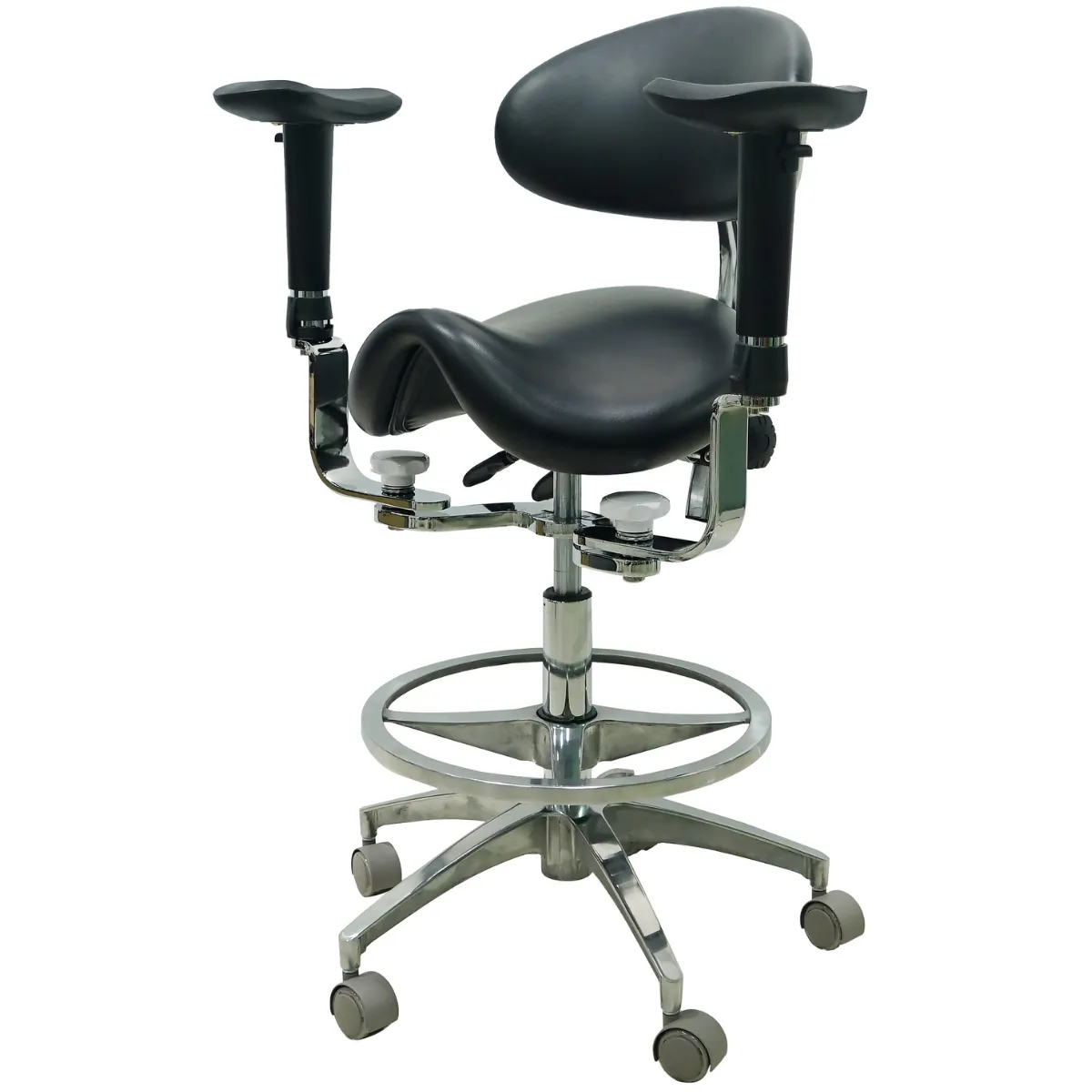 Saddle Chair with Swing-out Armrests/Elbow Supports