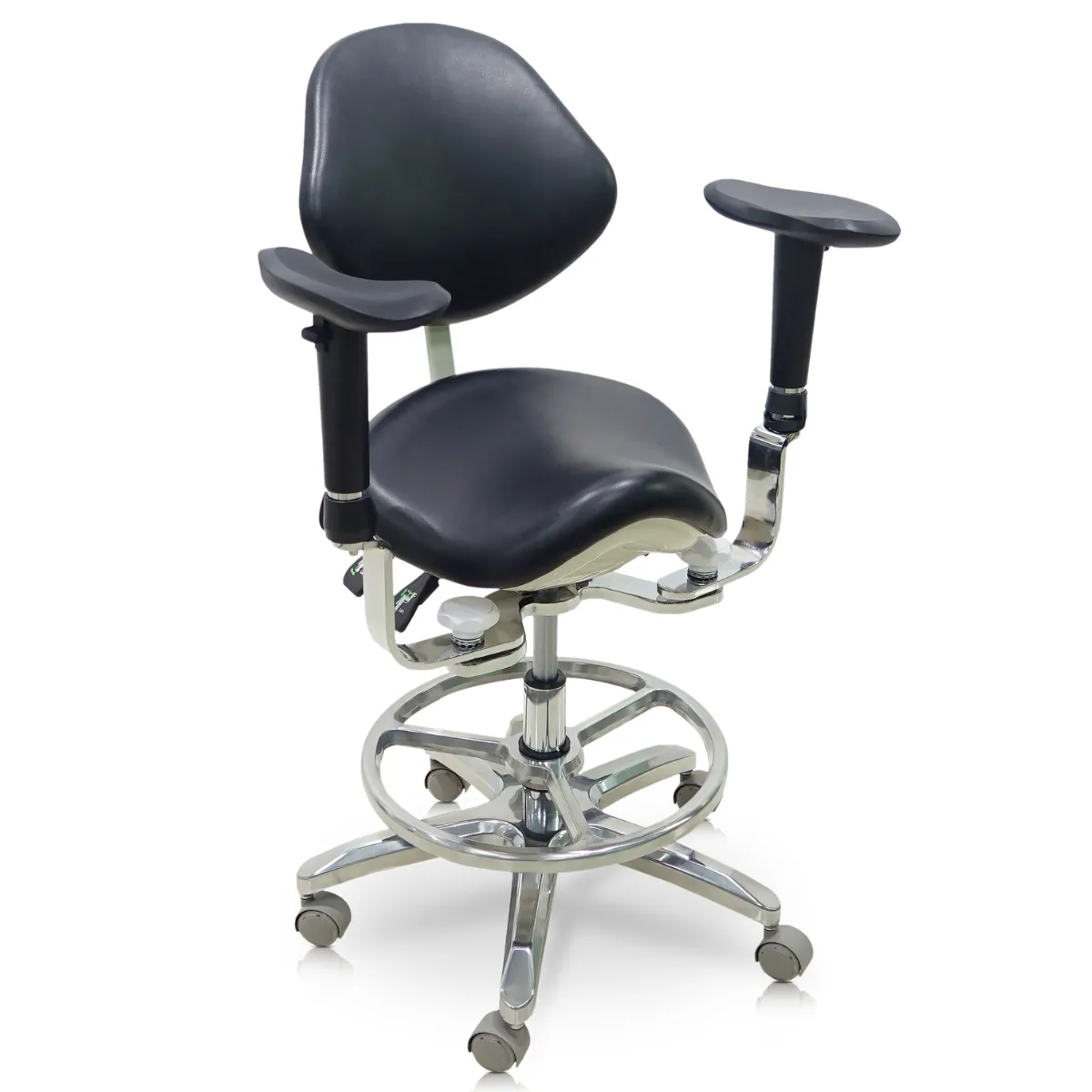 Saddle Chair with Swing-out Armrests/Elbow Supports