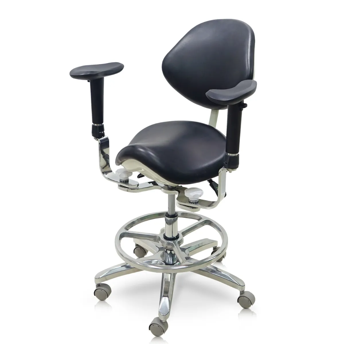 Saddle Chair with Swing-out Armrests/Elbow Supports