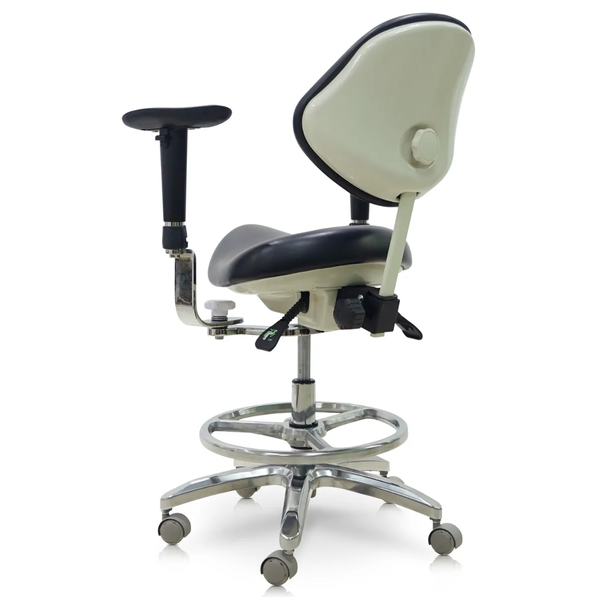 Saddle Chair with Swing-out Armrests/Elbow Supports