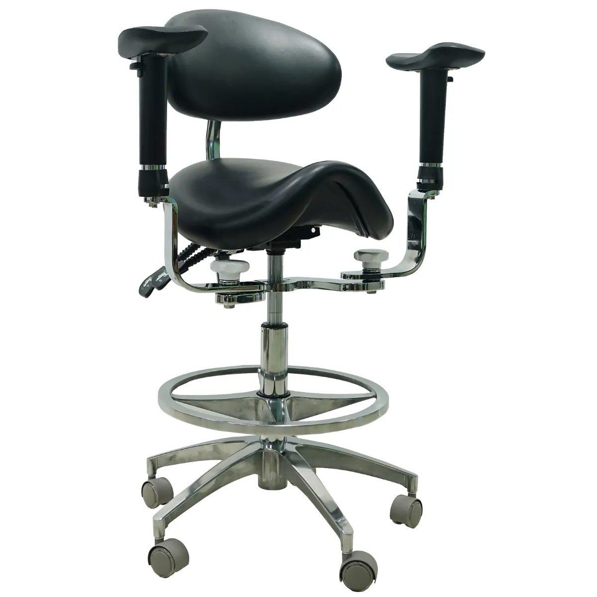 Saddle Chair with Swing-out Armrests/Elbow Supports