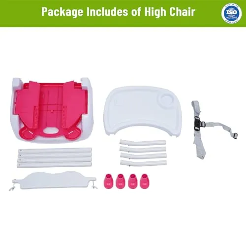 Safe-O-Kid- Feeding High Chair, Weight Up to 15 Kgs-Red